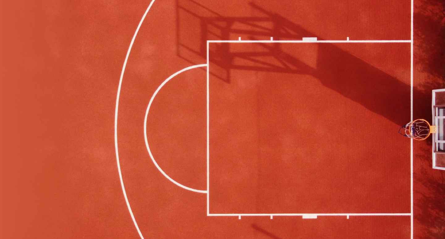 banner image showing basketball court